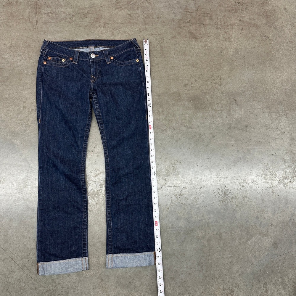 True Religion Studded Horseshoe Straight Leg Dark Wash Jeans Women's 32x30 - Picture 8 of 9